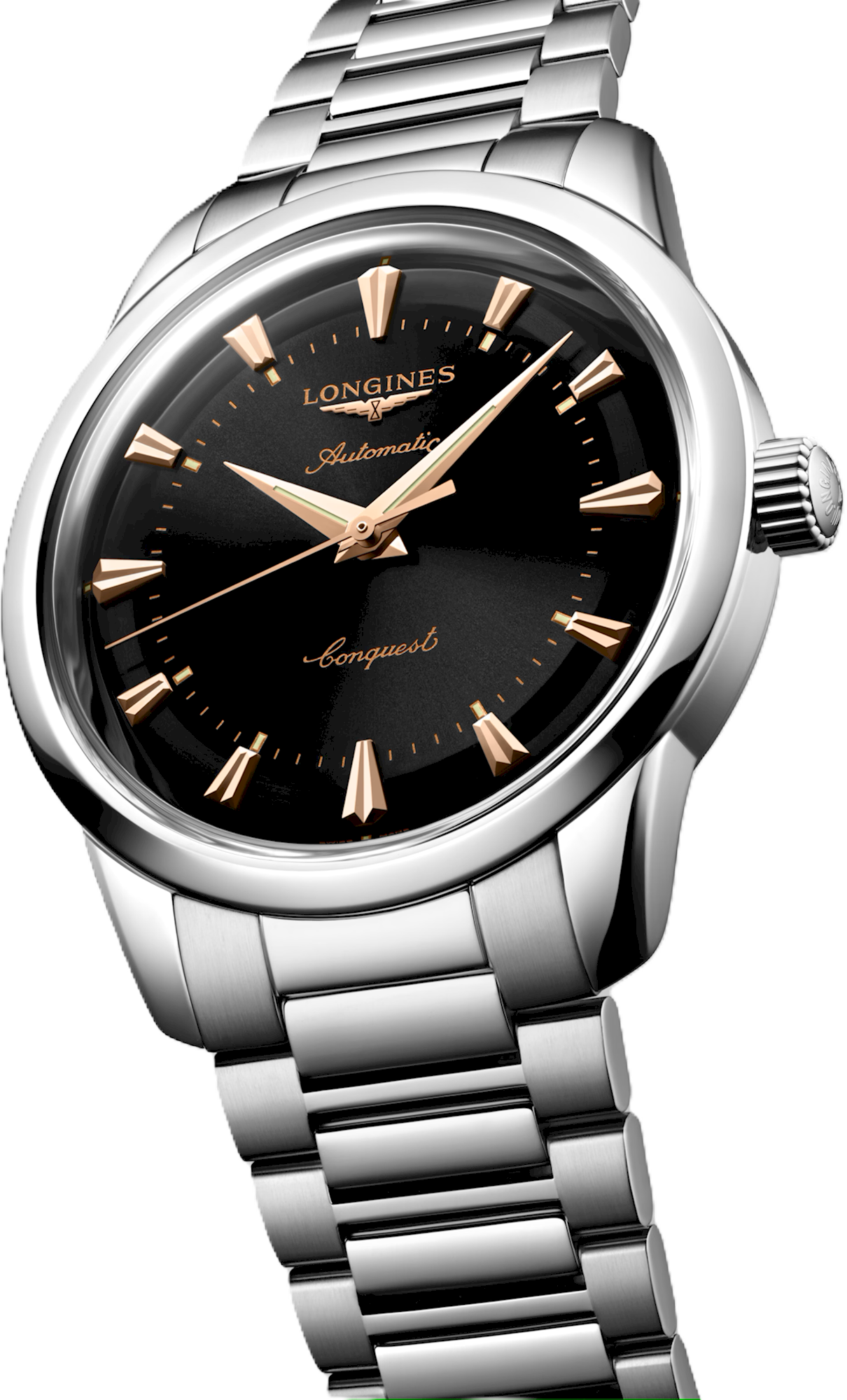 Stainless Steel Longines Conquest Heritage Black Dial Longines